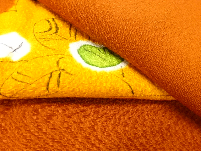  リサイクル　絞り草花模様道行コート